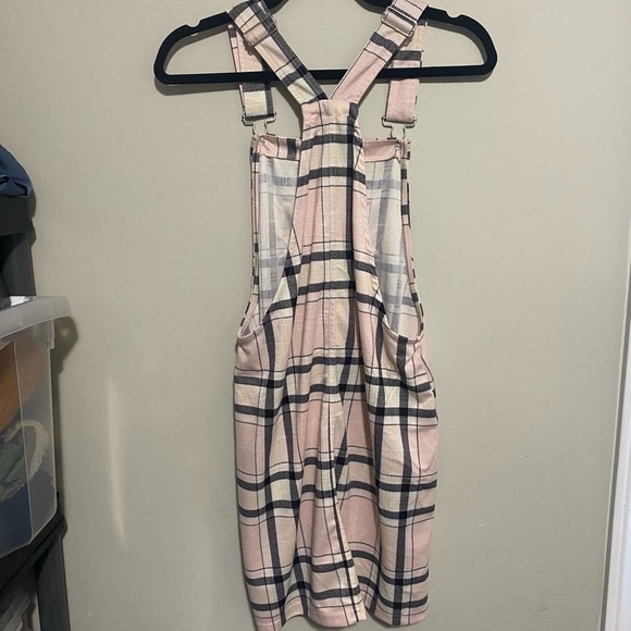 Streetwear Society Pink Plaid Overall Dress | Y2K | Baby Pink Plaid | Size Large - Picture 6 of 6